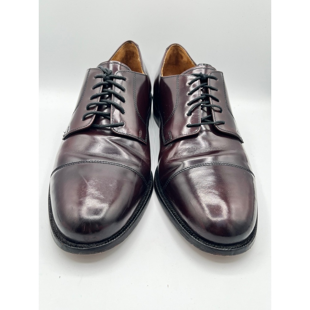 Cole Haan Men Sz 11D Burgundy Leather Cap Toe Derby Dress Shoes 08331